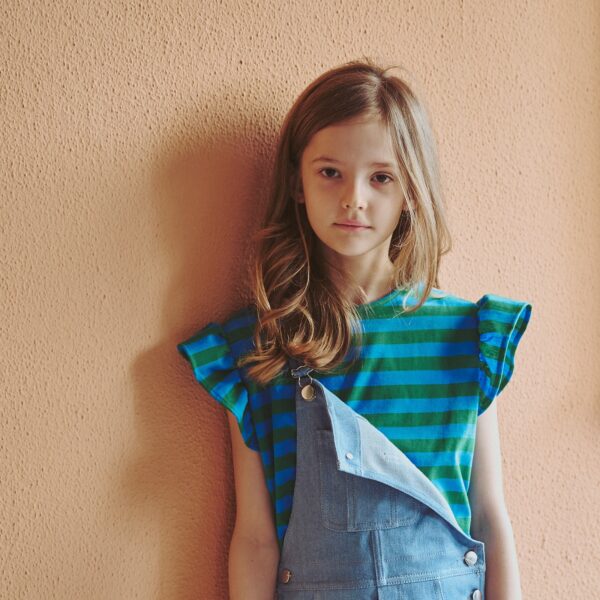 tshirt Amelia - Rigato verde azzurro
