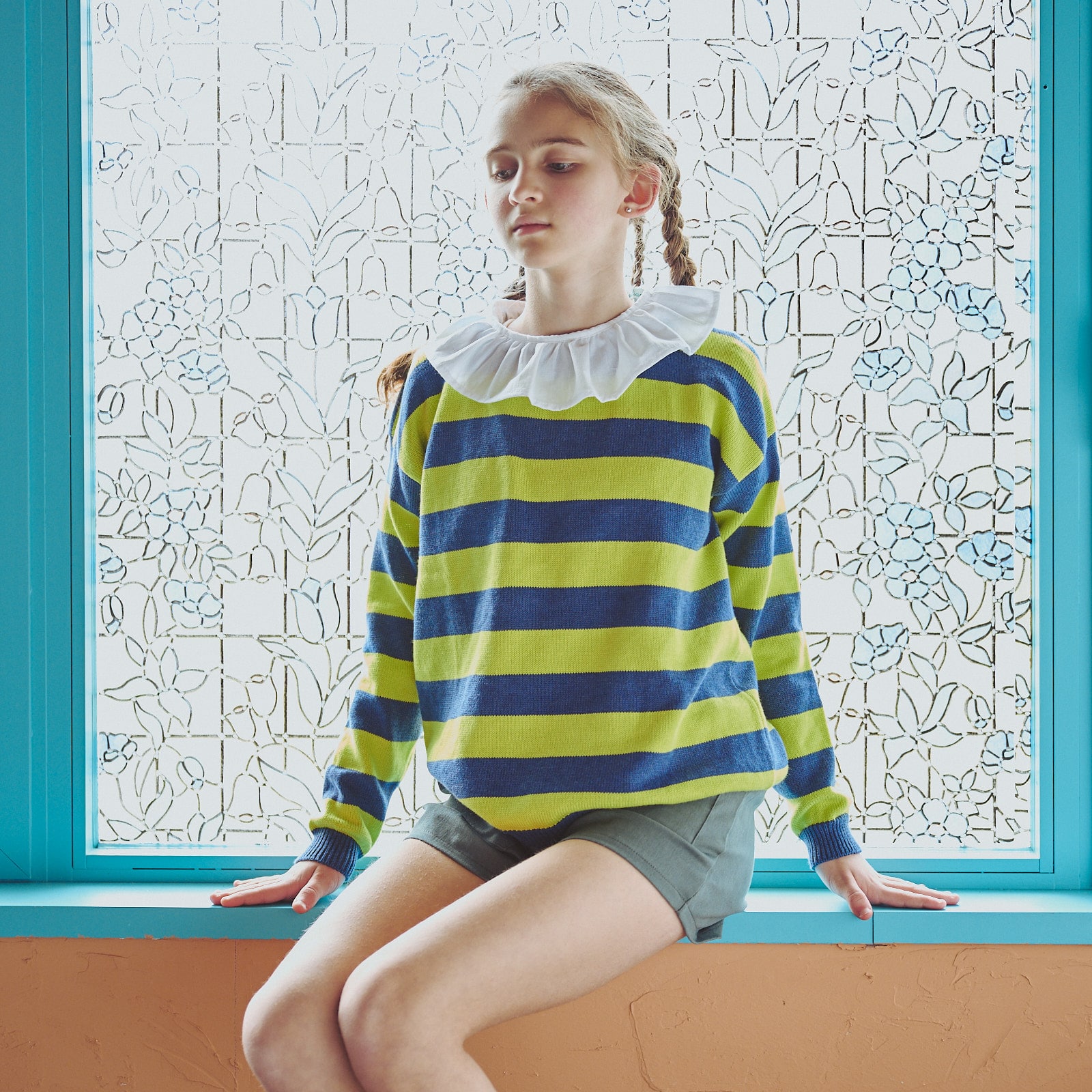 maglione bambino cotone - Fluo