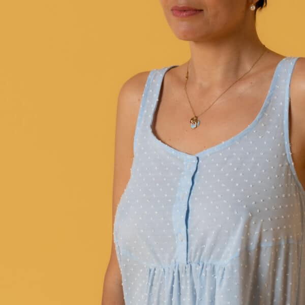 camicia da notte brunella plumetis cielo I Versiliani