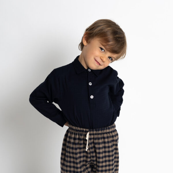 camicia bambini moreno mussola blu i Versiliani