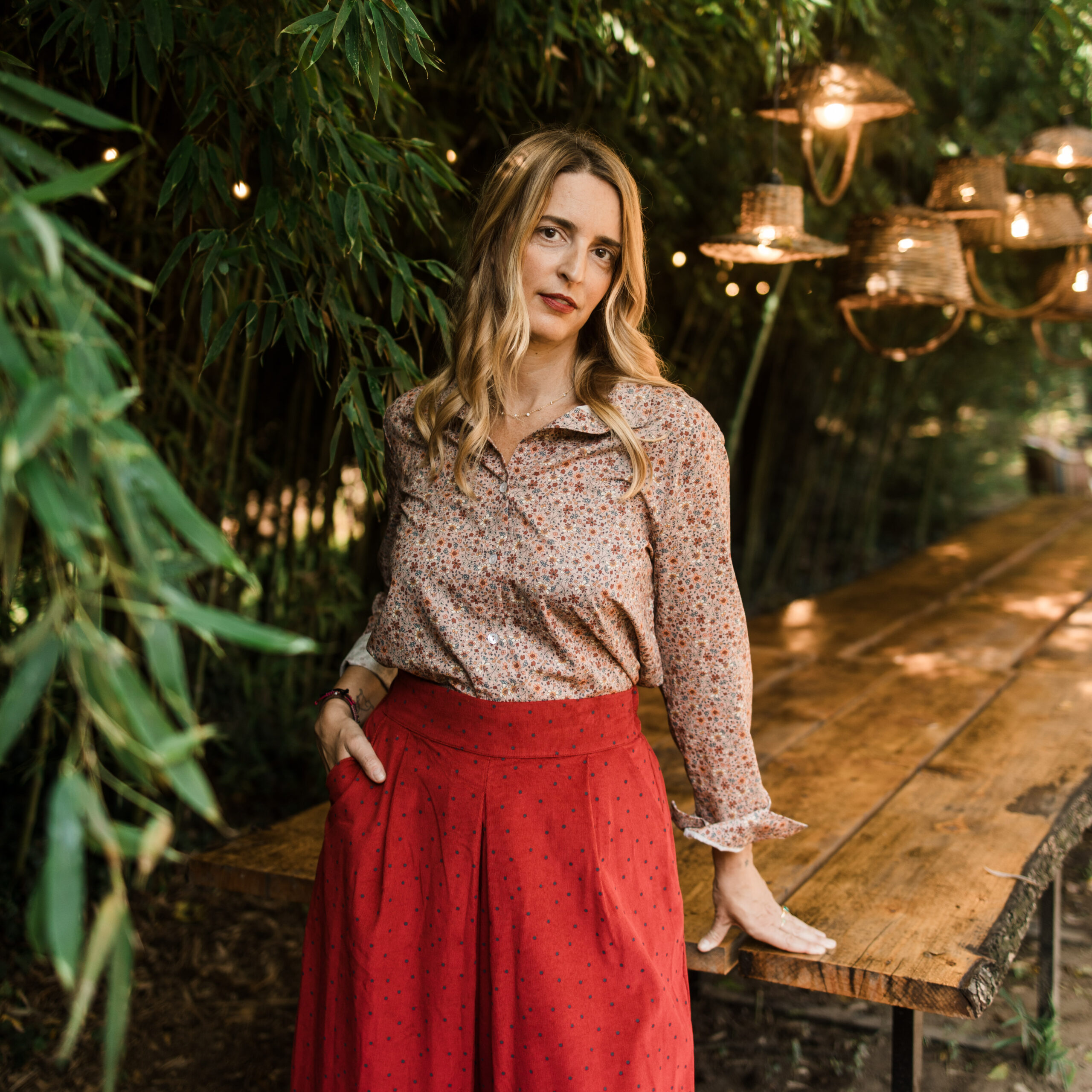 Gonna Pantalone Frida - bordeaux pois | I Versiliani