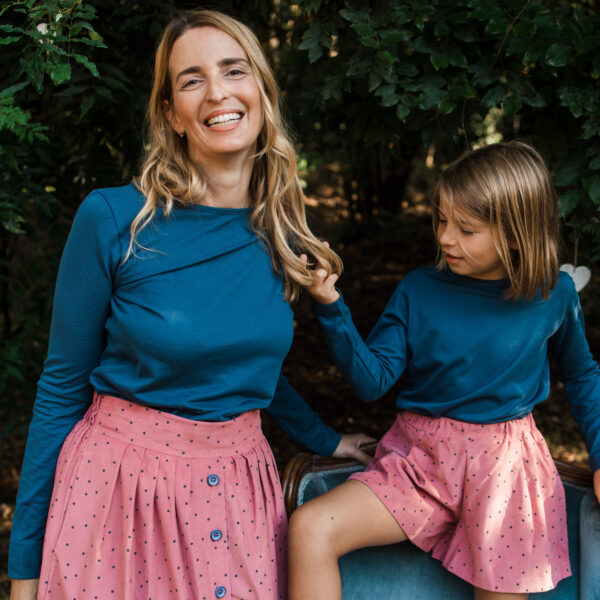 gonna pantalone teresa velluto rosa antico pois I Versiliani