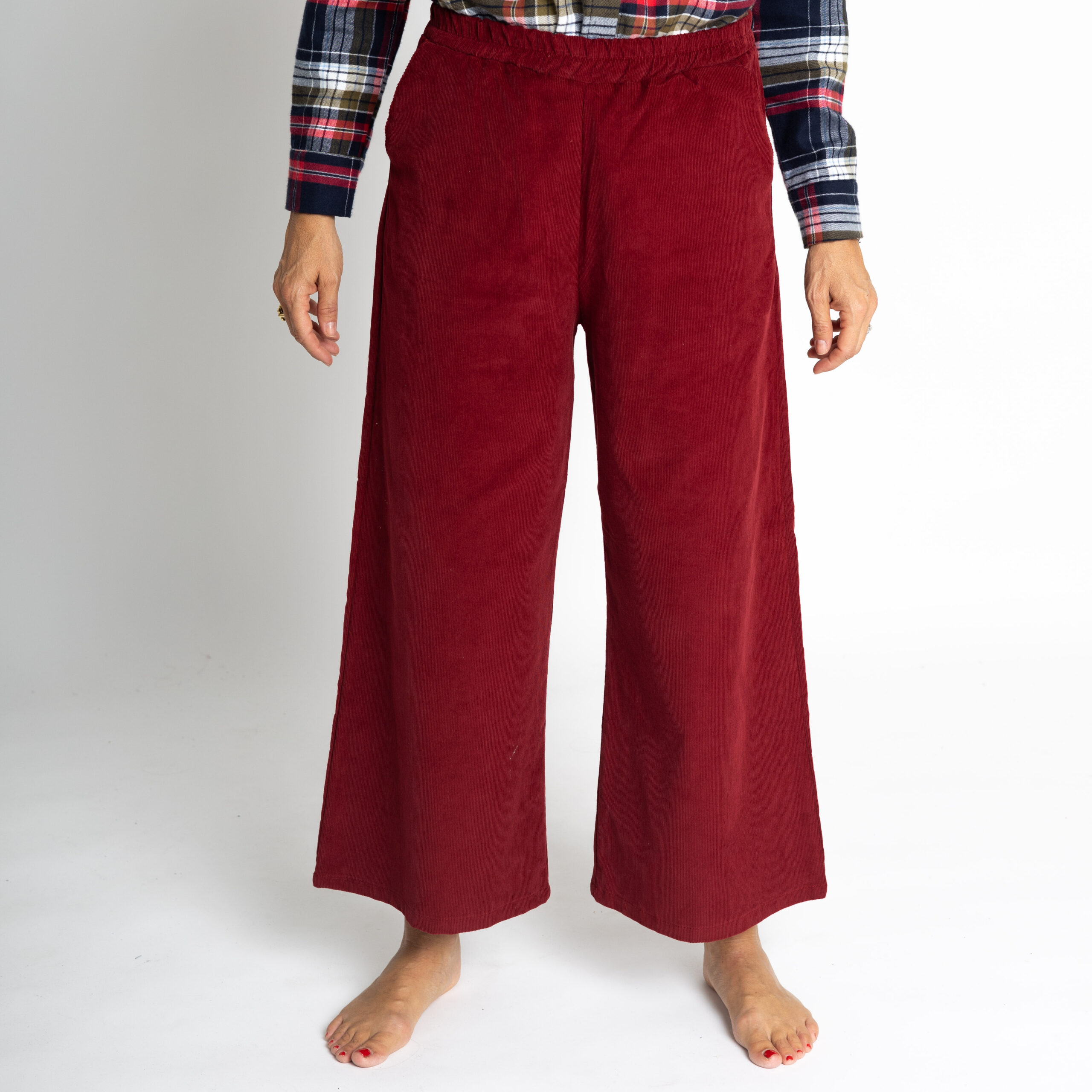 i Versiliani crop velluto millerighe bordeaux (1)