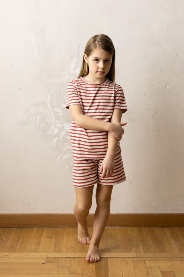 Alcione Short Pajamas - cherry striped jersey - Image 5