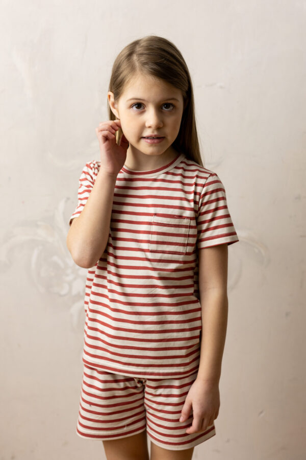 Alcione Short Pajamas - cherry striped jersey - Image 6