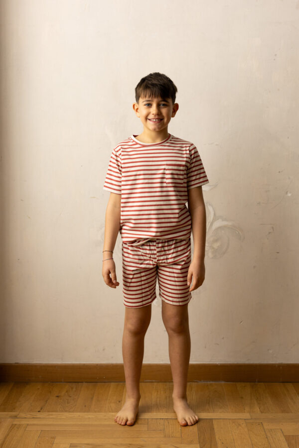 Alcione Short Pajamas - cherry striped jersey - Image 2