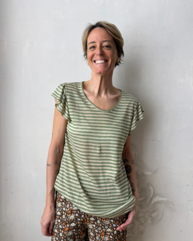TSHIRT LUCIA COTONE LINO PANNA PISTACCHIO (2)