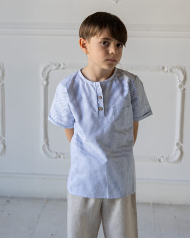 CamiciaLaVela OxforRigatoAzzurroBoy (2)