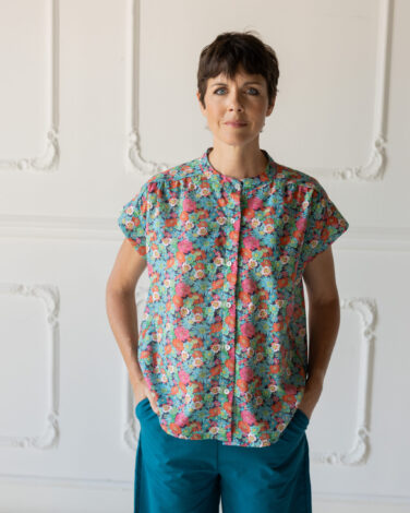 CamiciaTea CotoneBluaFiori (1)