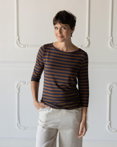 MagliettaBarchetta LinoBluCacaoRigaGrande (1)