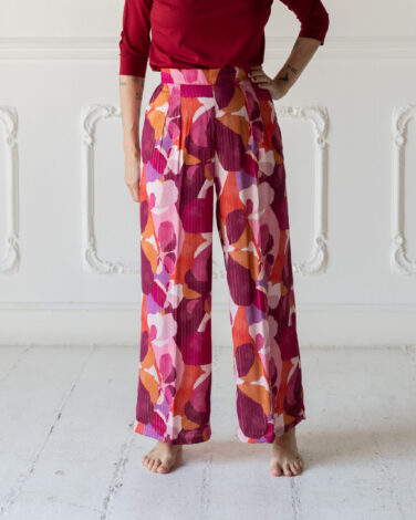 PantaloniALfredo ViscosaFioreRosaCiliegiaLurex (3)