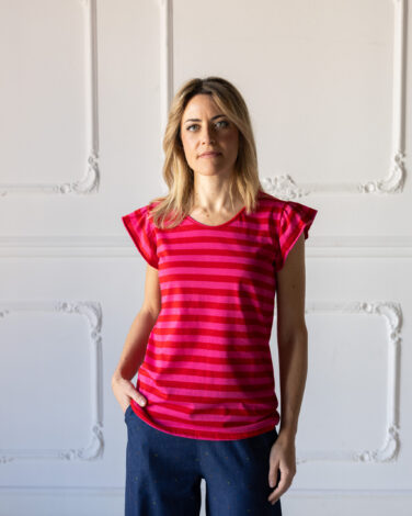 TshirtLucia JerseyRigatoRosaCiliegia (2)