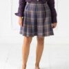 Gonna Babi - Flanella Scozzese Uva Oliva Blu